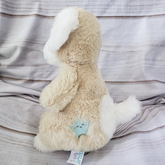 Douglas Baby Auggie Tan Puppy Dog Plush Stuffed Toy Chime Rattle Moon Star Belly - Picture 4 of 9